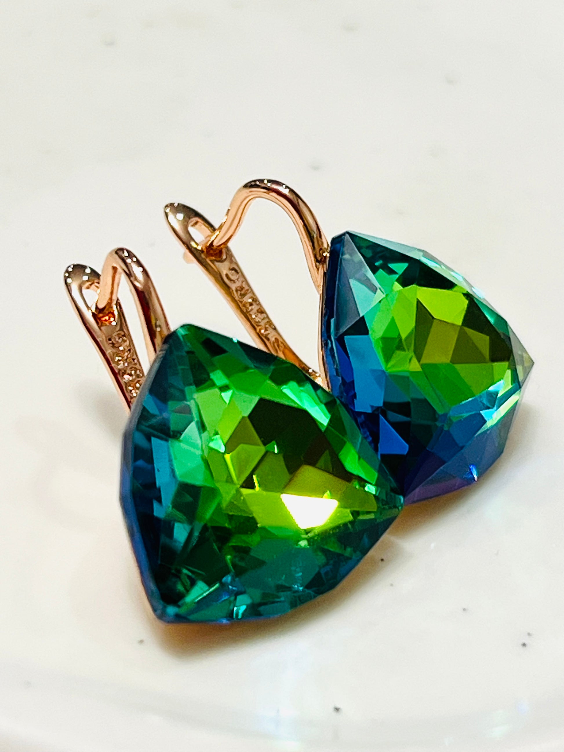 14k rose Gold-filled Trillion-Cut earrings
