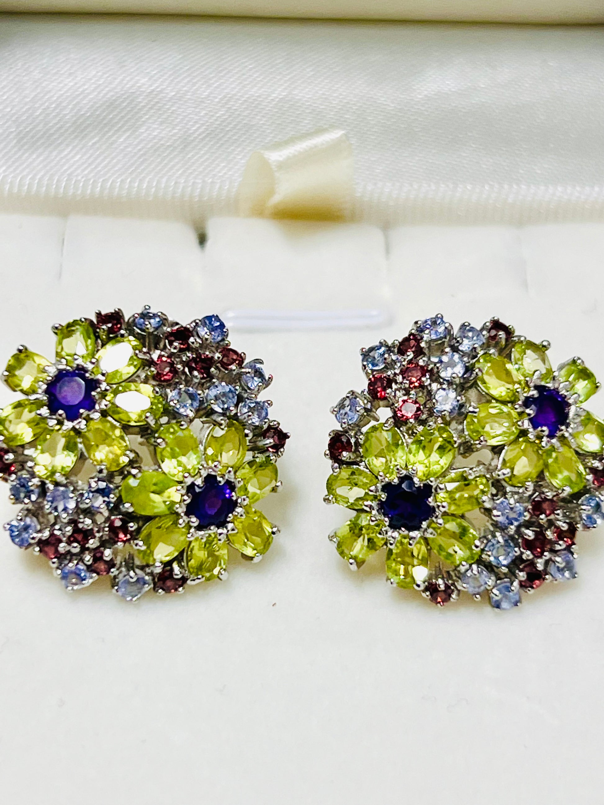 Handmade Stunning Bouquet Natural gemstones earrings