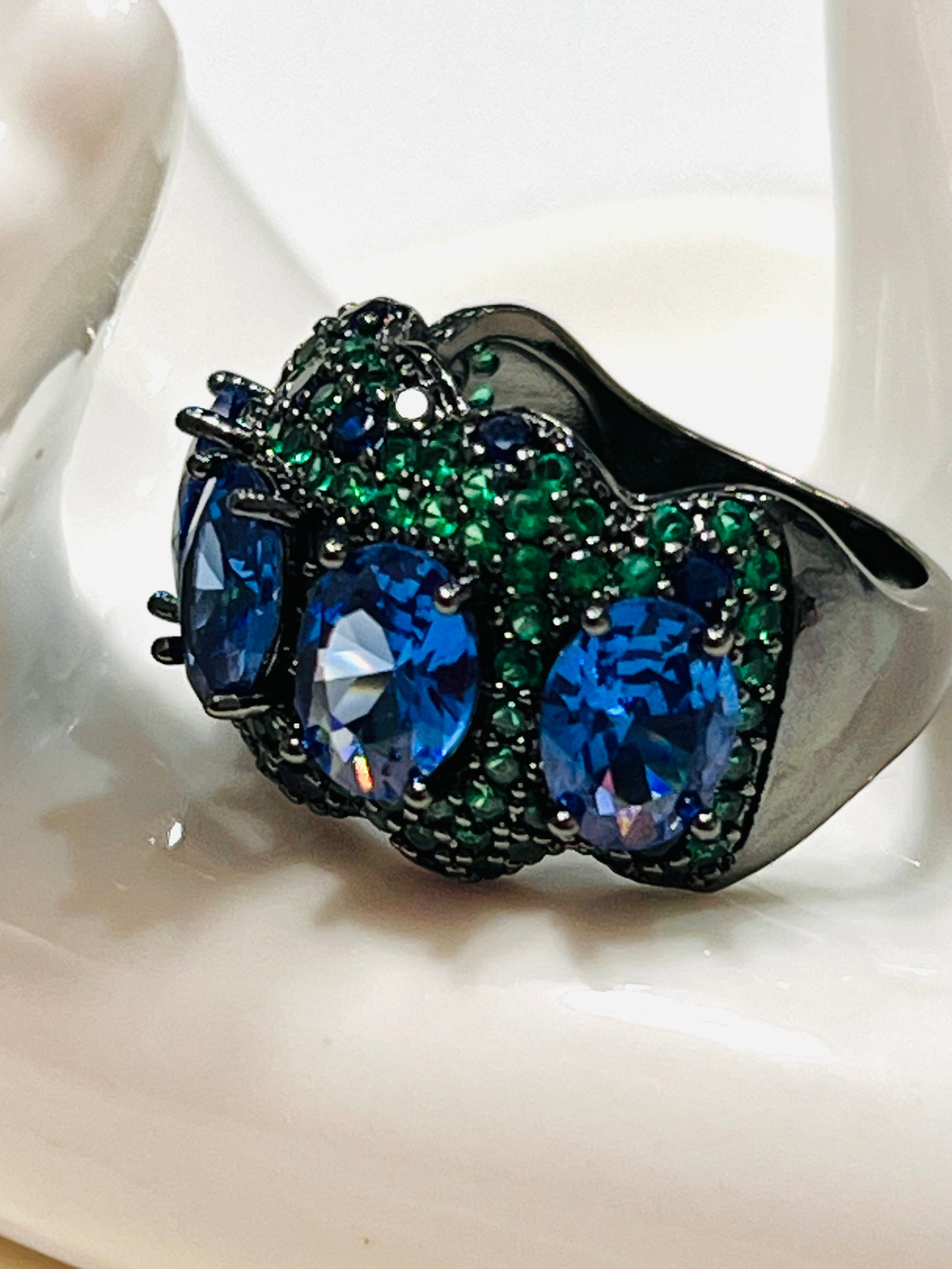 Sapphire Mirage Cocktail Ring