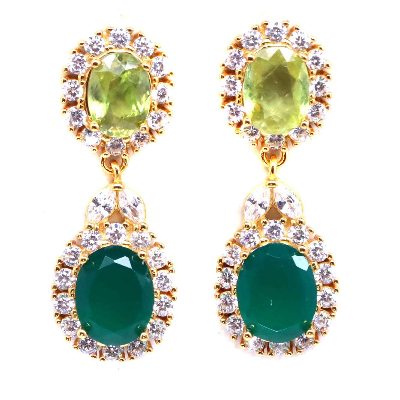 Handmade Natural Sphene and Agate Earrings