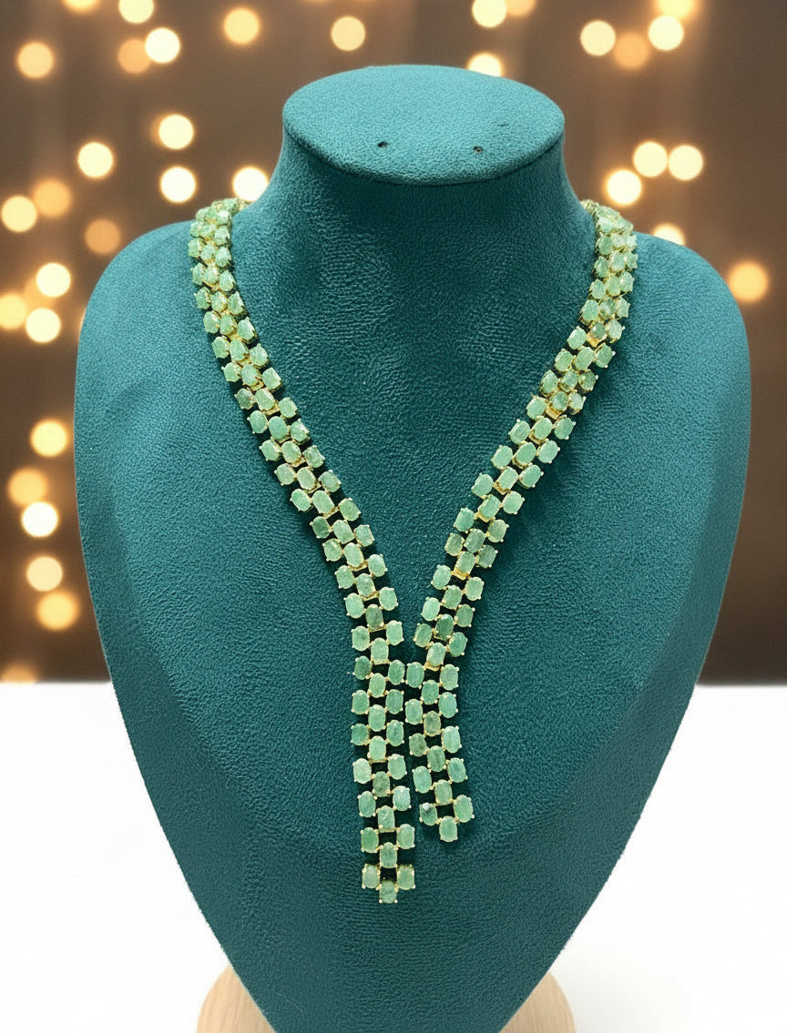 Handmade Natural Stunning 38CT  Emerald necklace- Exquisite Collection
