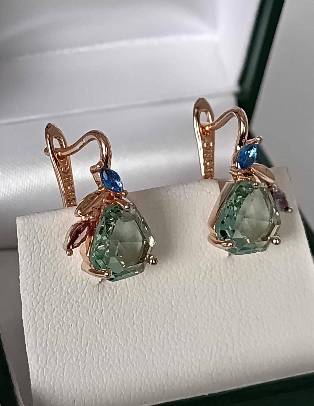 14k Rolled Gold Multicolour Zirconia Earrings
