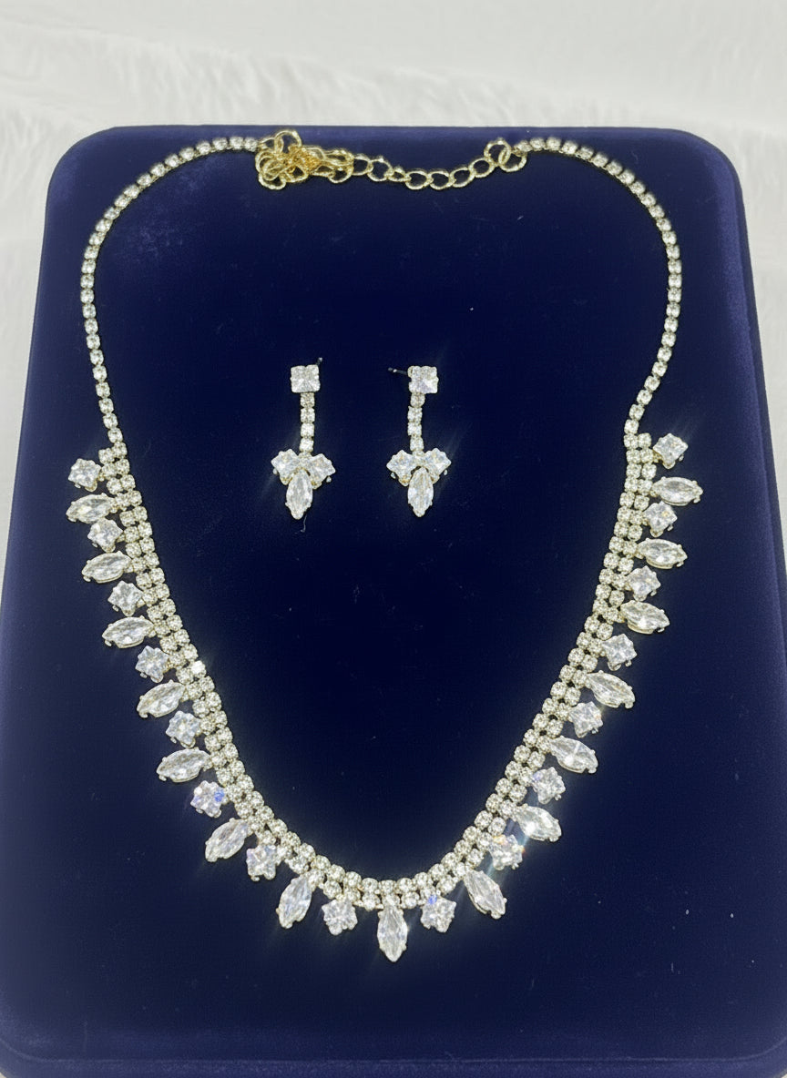 Ashby Golden American Diamond Necklace set