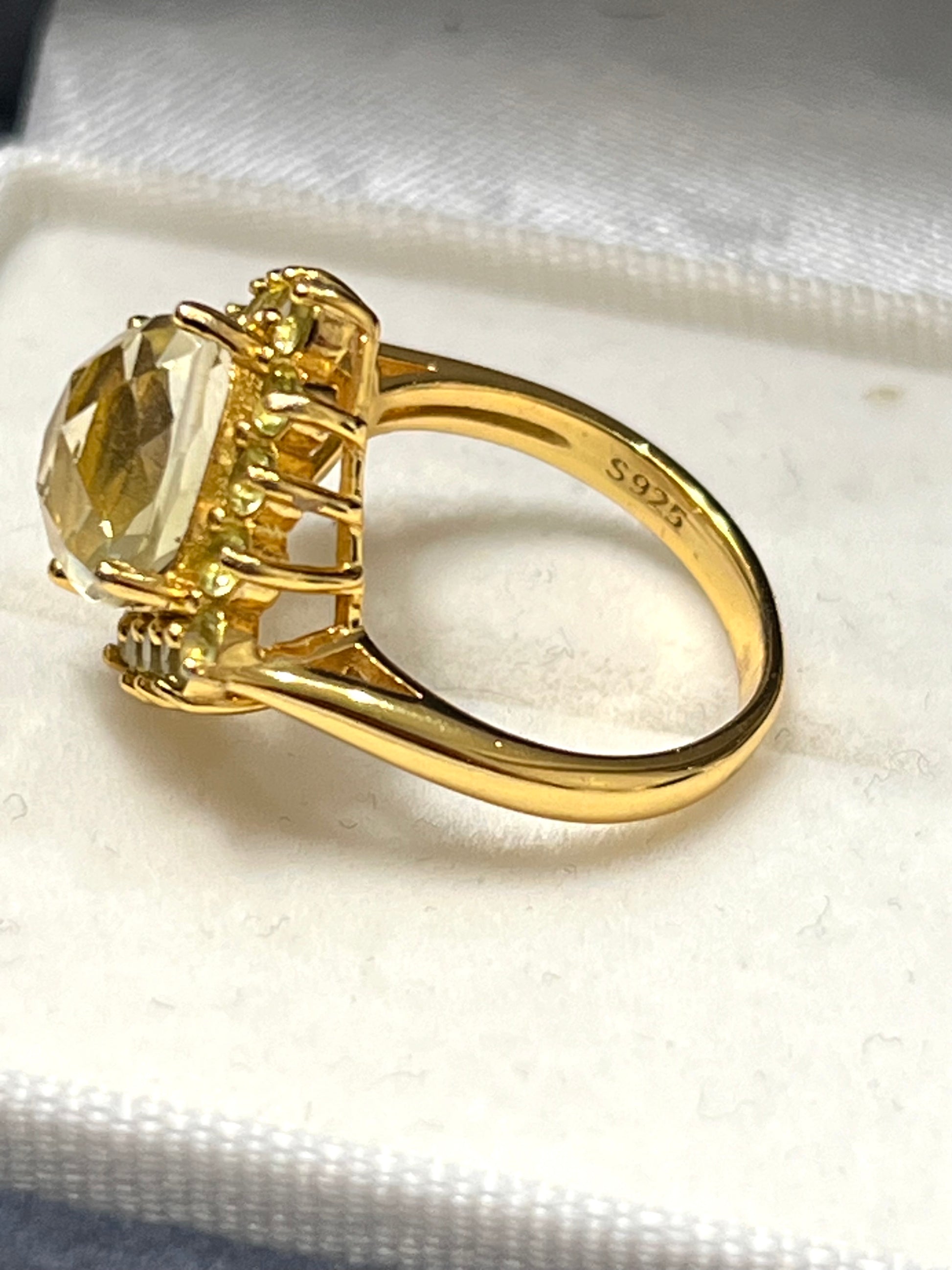 Genuine Green Amethyst and Peridot Ring- Artisan Made