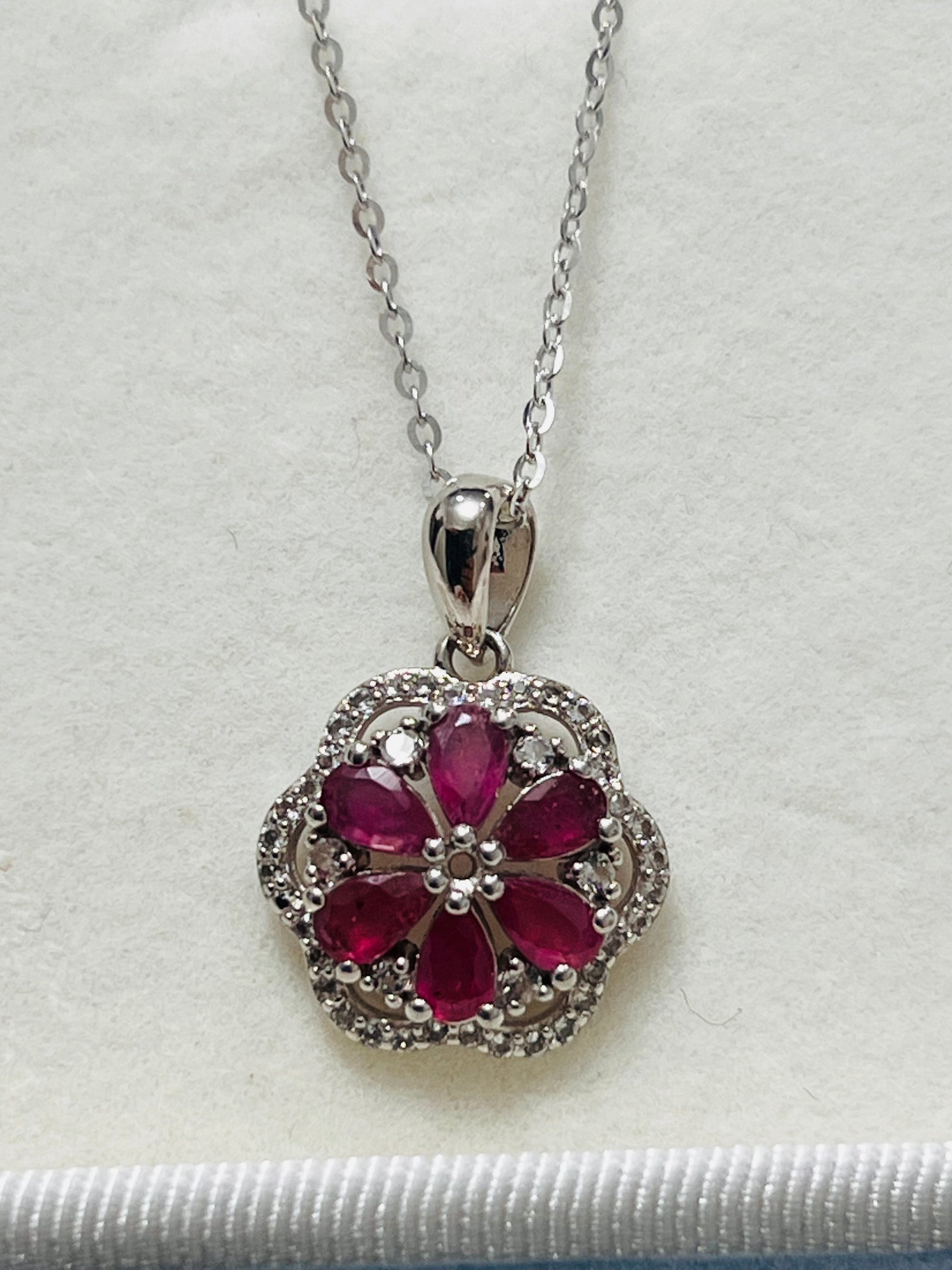 Handmade Natural Ruby Bloom- “The Neptune Set”