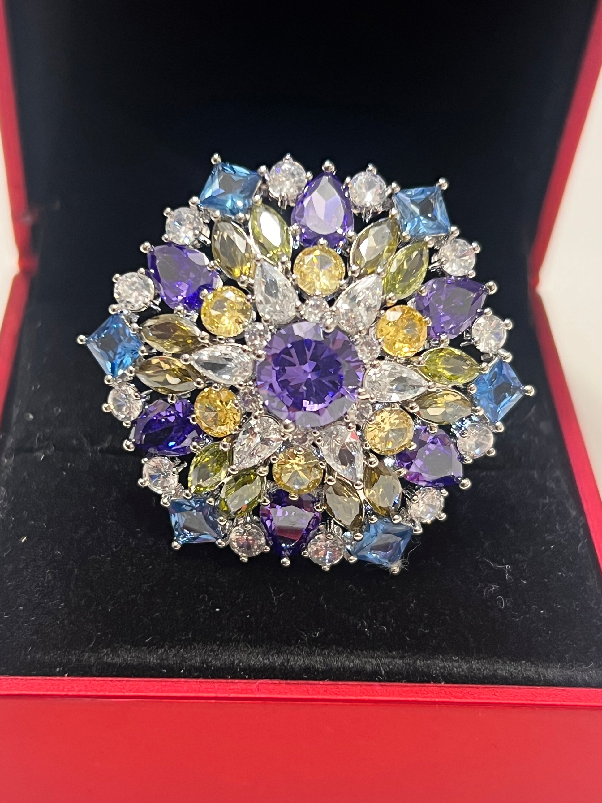 Stunning Created Sapphires Ring (adjustable)