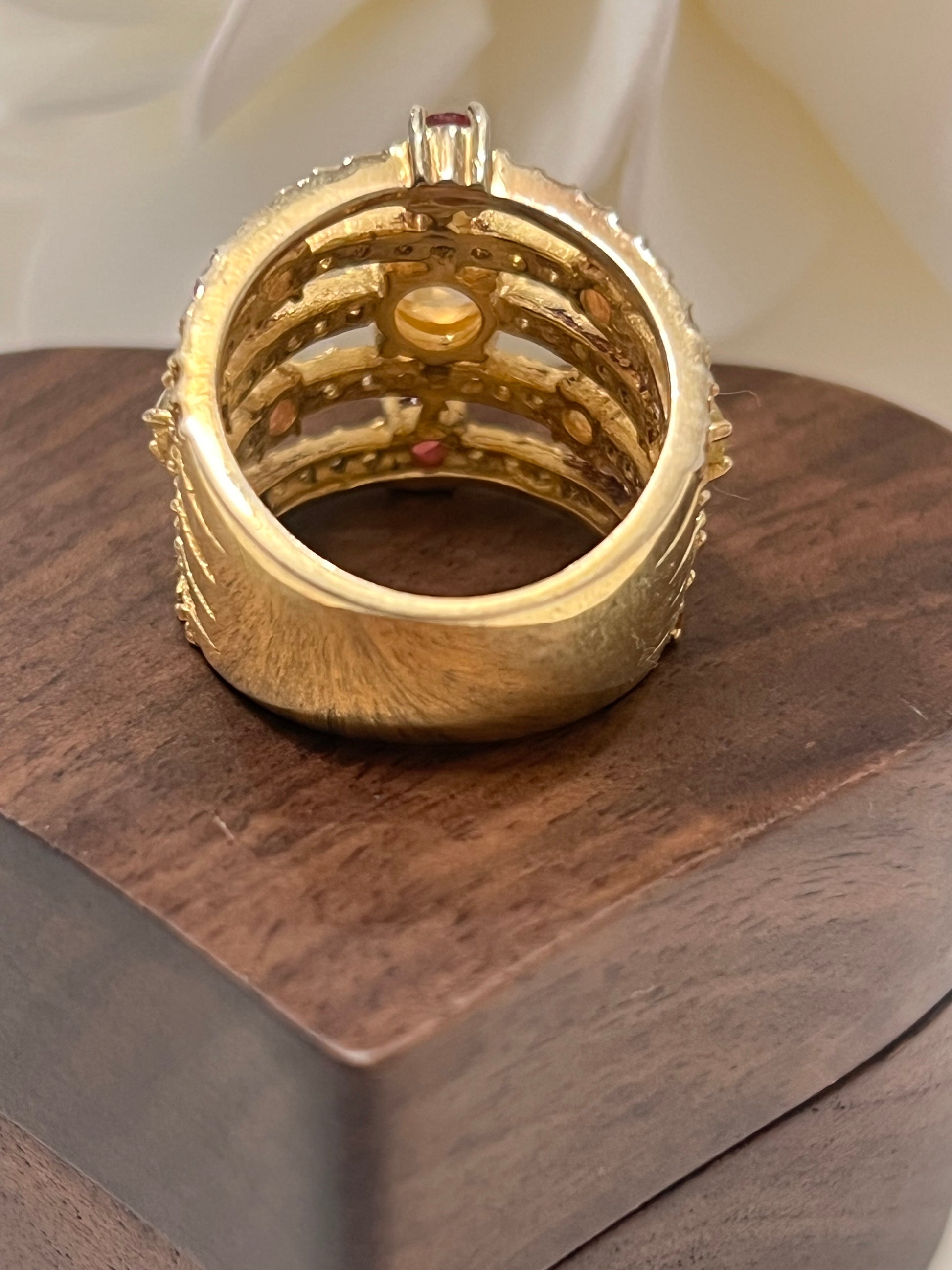 Handmade Genuine coloured Sapphire Ring