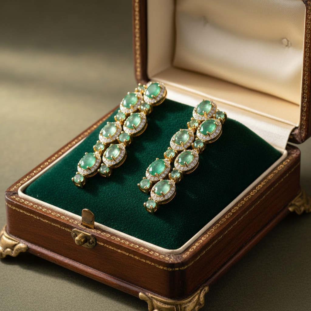Handmade Colombian Emerald Earrings
