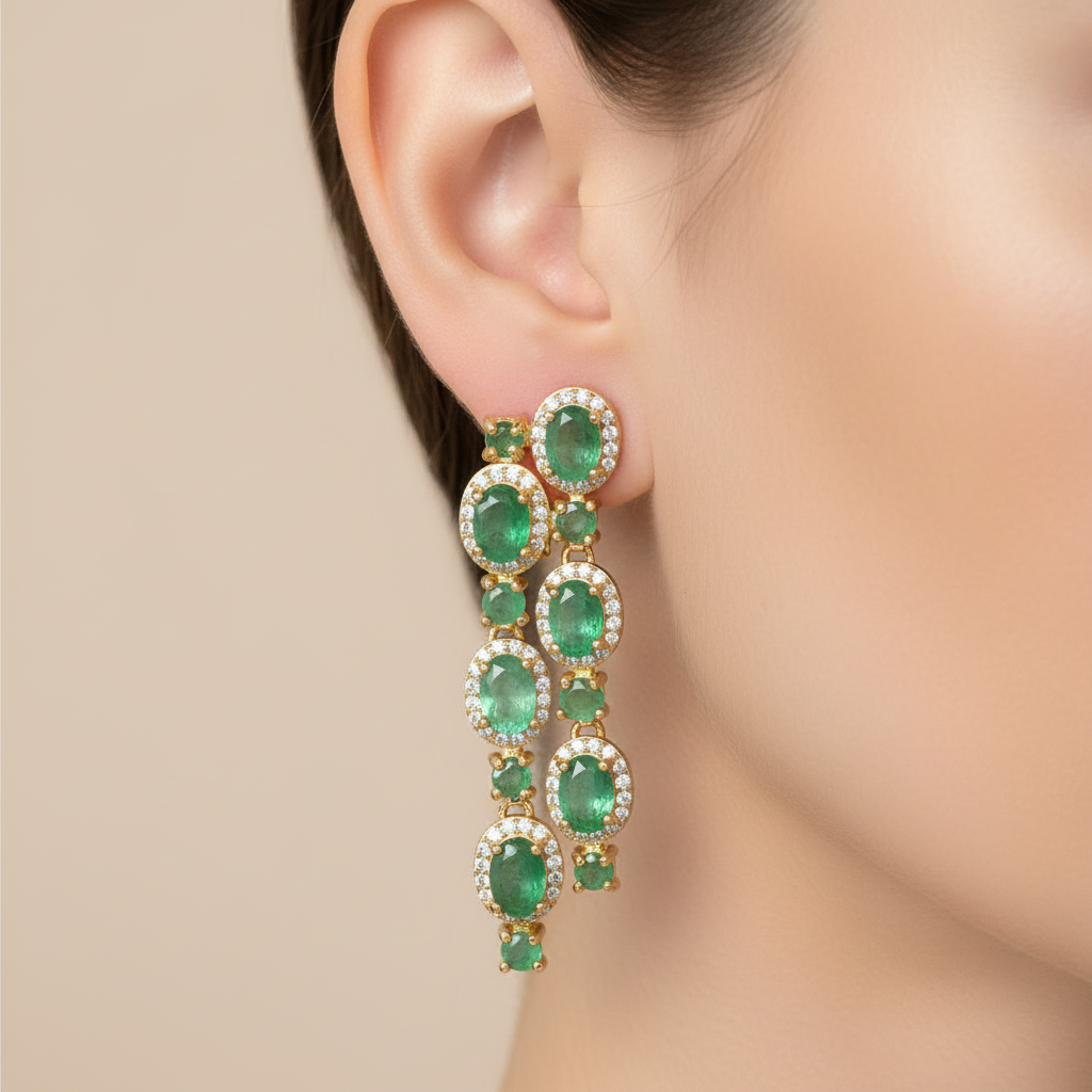 Handmade Colombian Emerald Earrings