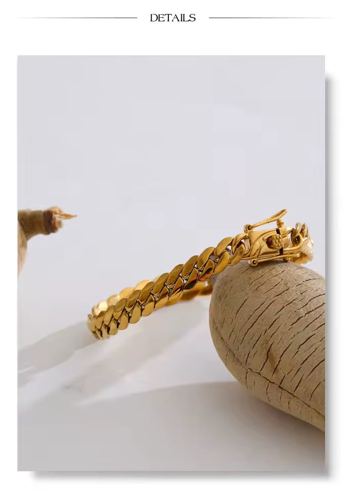 Statement Cuban Waterproof Bracelet- waterproof, anti tarnish