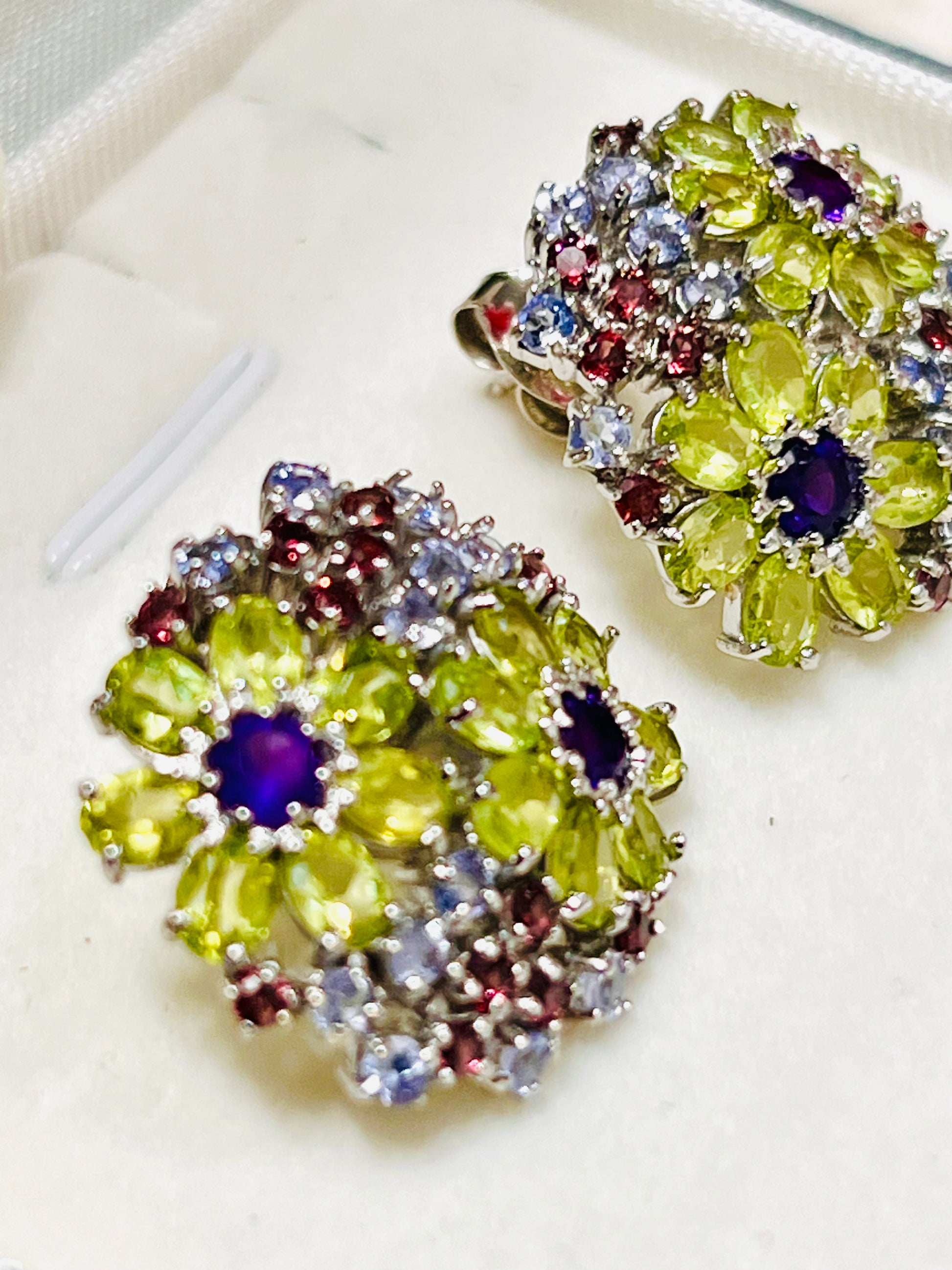 Handmade Stunning Bouquet Natural gemstones earrings