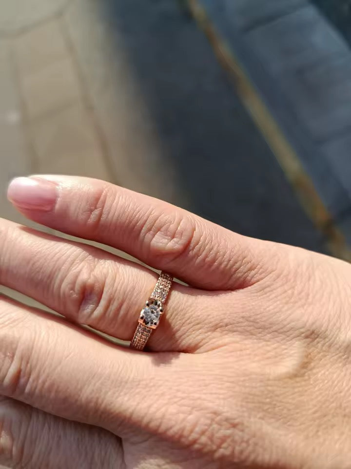 14K Rolled Gold White Shining Minimal Earrings