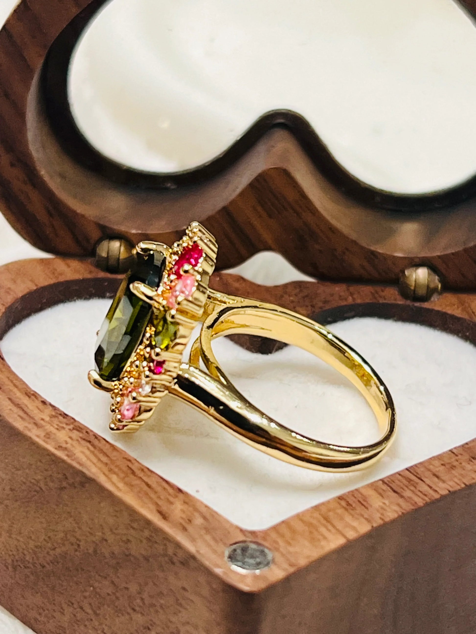 Vibrant Peridot & Sapphire Statement Ring