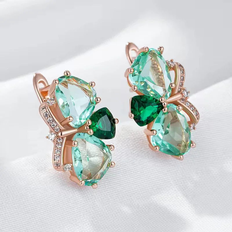 14k Rolled Gold  (Gold-Filled) Green Amethyst Earrings