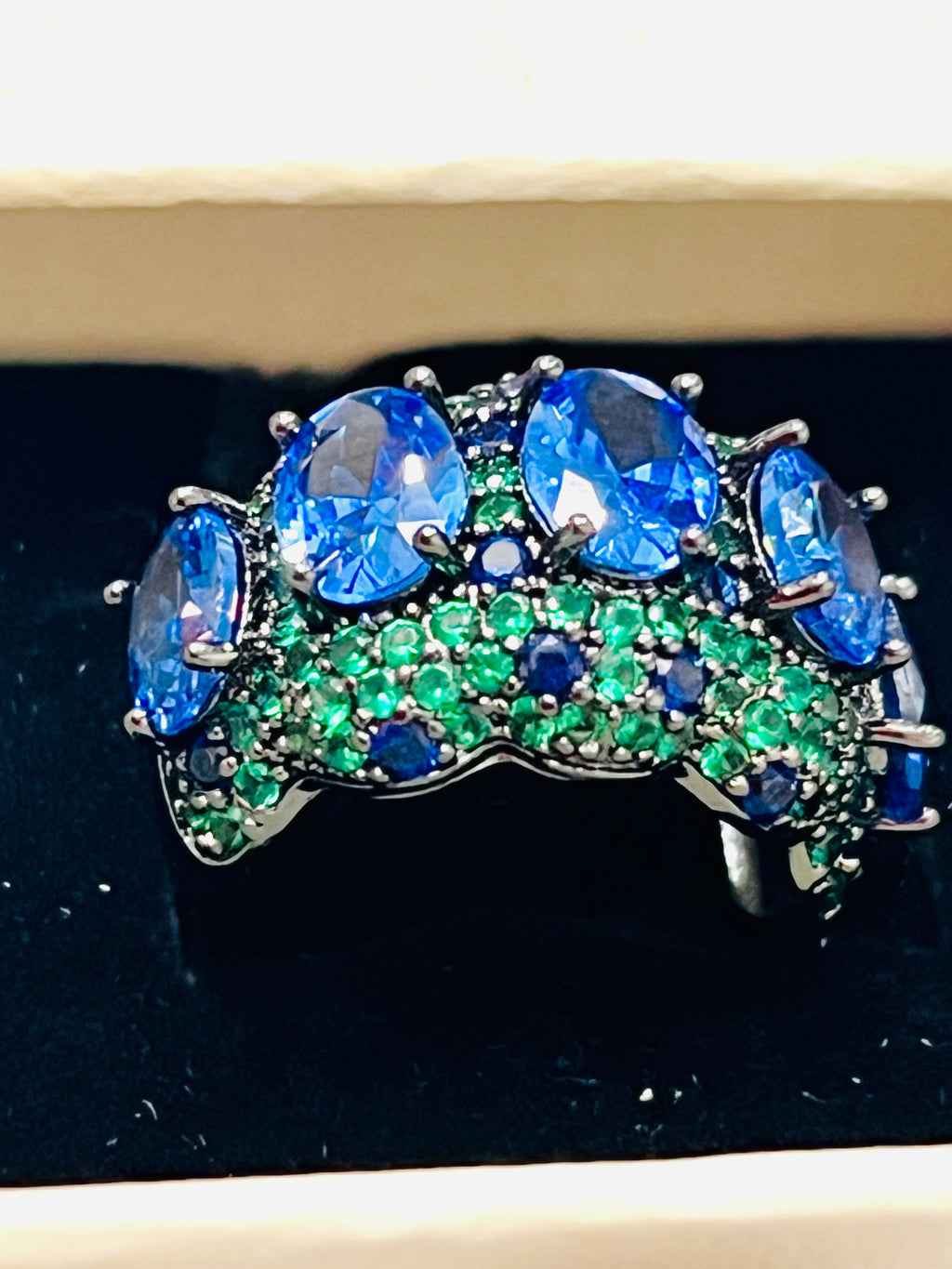 Sapphire Mirage Cocktail Ring