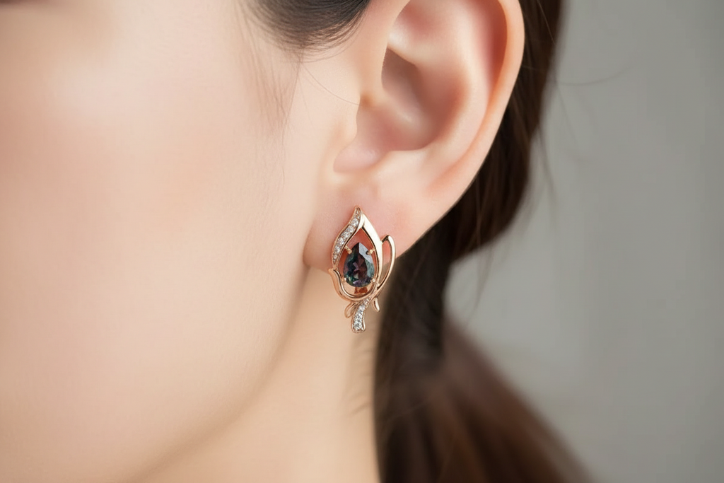 14k Rolled Gold Mystic Topaz Tulip Earrings