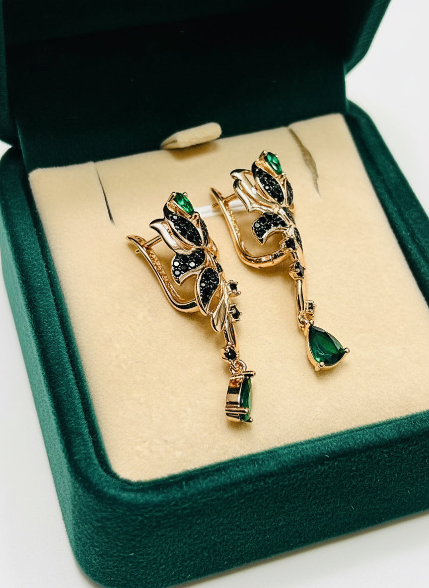 14k Rolled Gold Rose Earrings