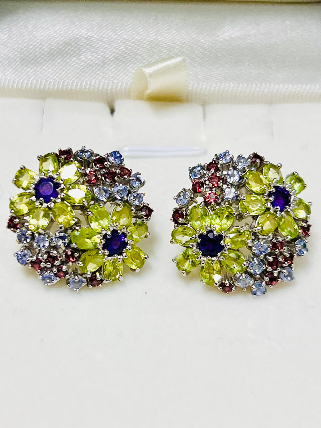 Handmade Stunning Bouquet Natural gemstones earrings