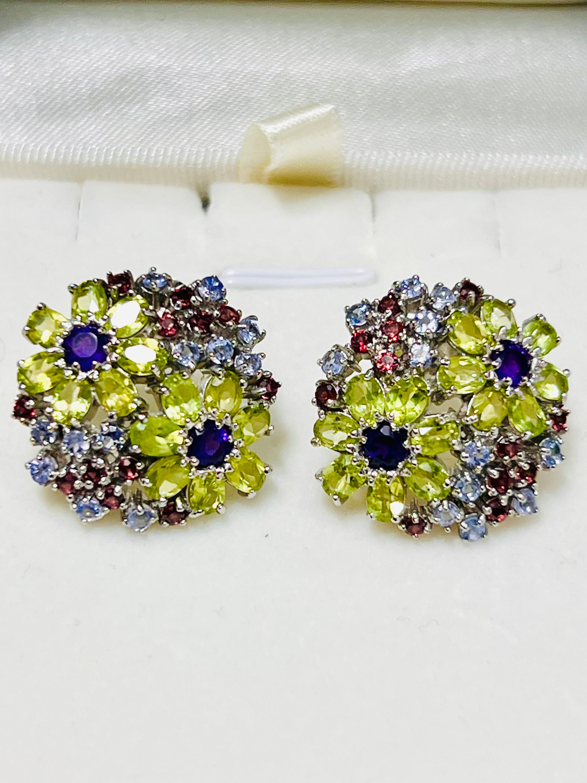 Handmade Stunning Bouquet Natural gemstones earrings