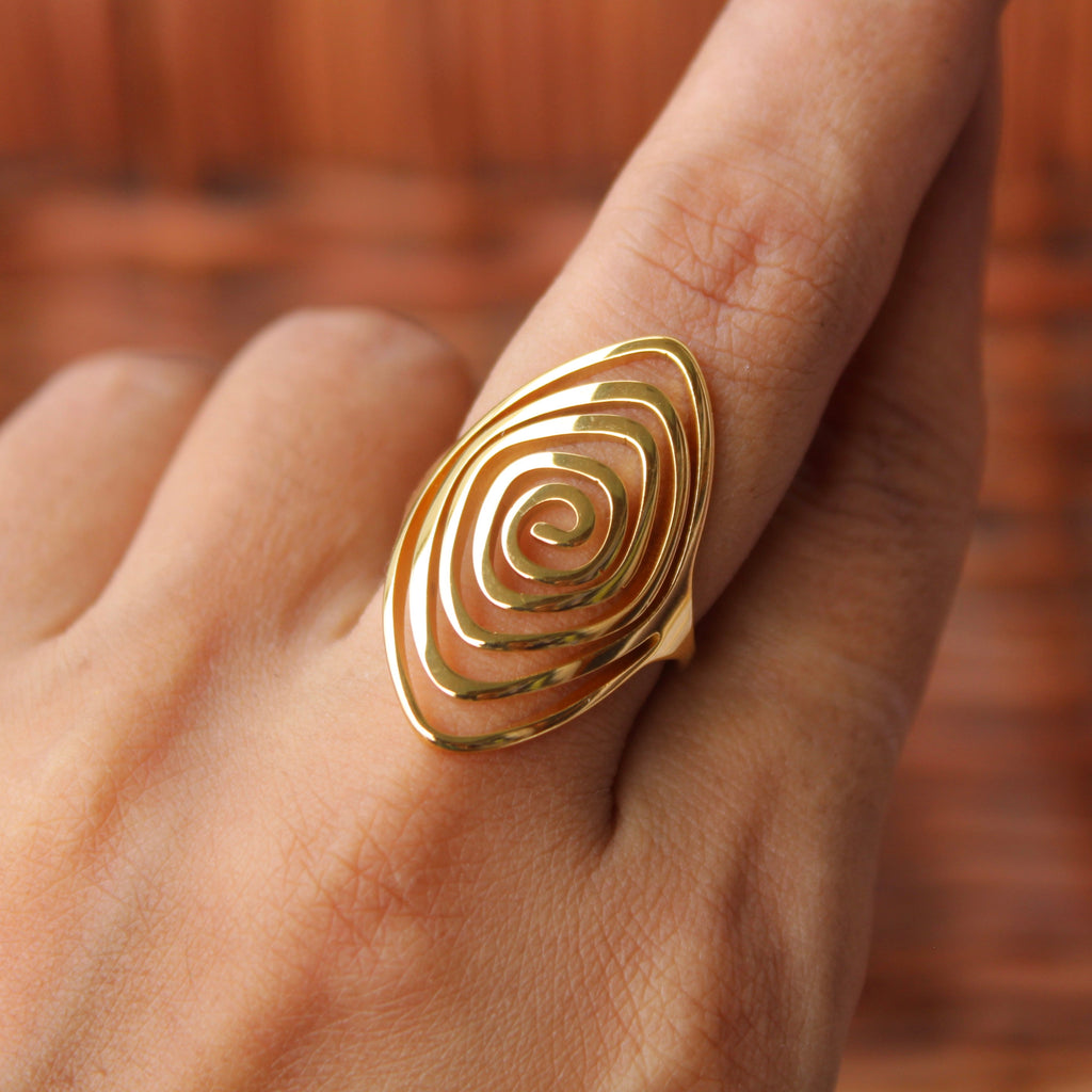 Statement Solstice Swirl Ring- Waterproof