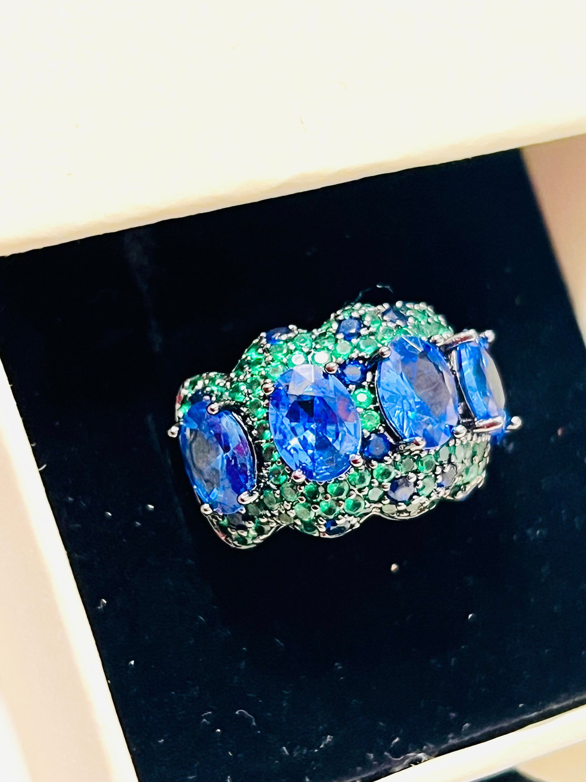 Sapphire Mirage Cocktail Ring