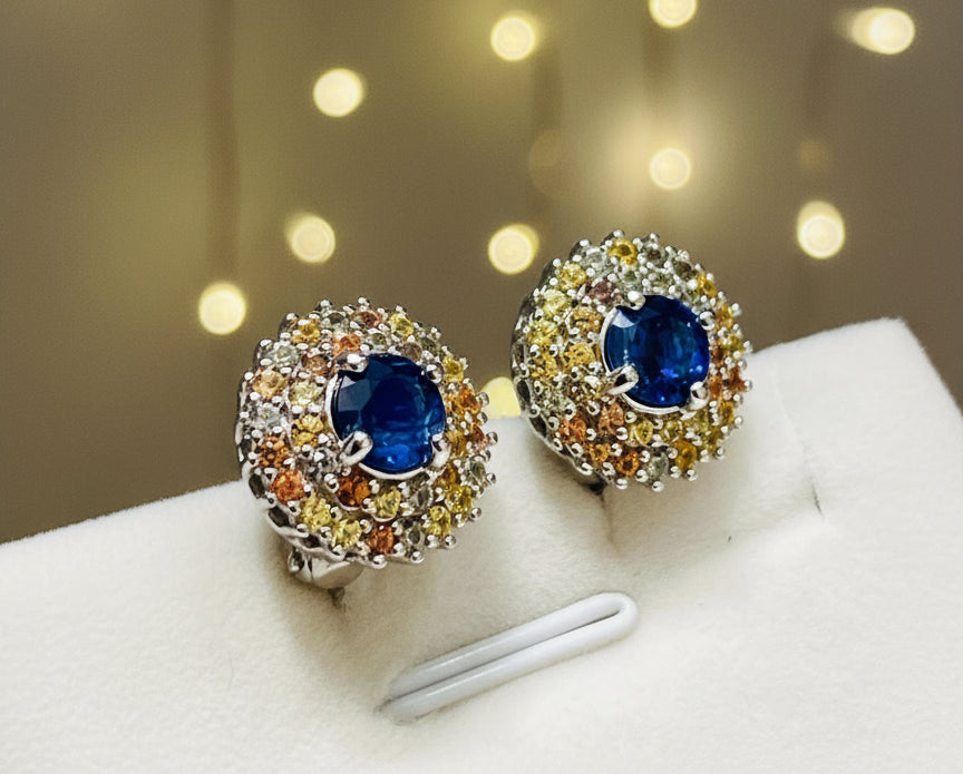 Handmade Natural Sapphire Jewelry Set- Aurelia