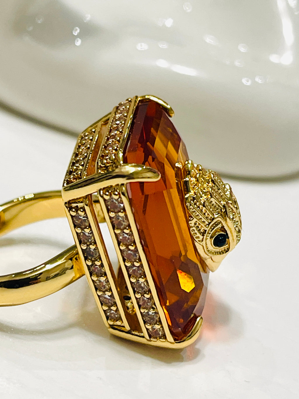 Kurt Geiger Statement Crystal Cocktail Ring (only size 9)