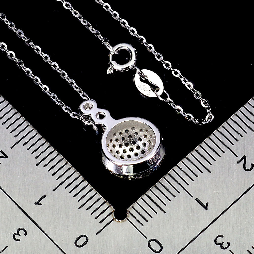 Multi-Color Sapphire Ball Design Sterling Silver Necklace and Earring Set