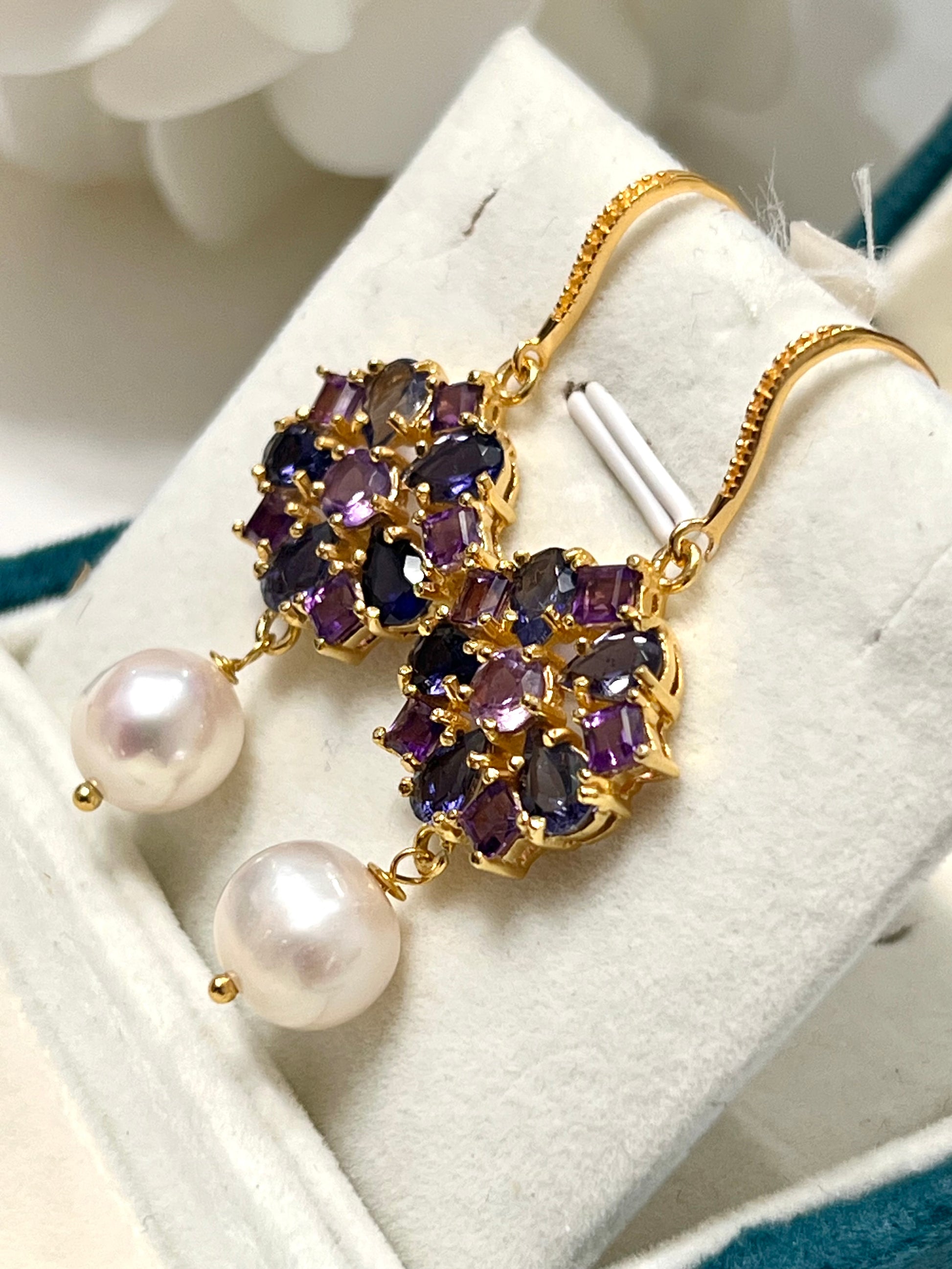 Handmade Genuine Pearl drop earrings