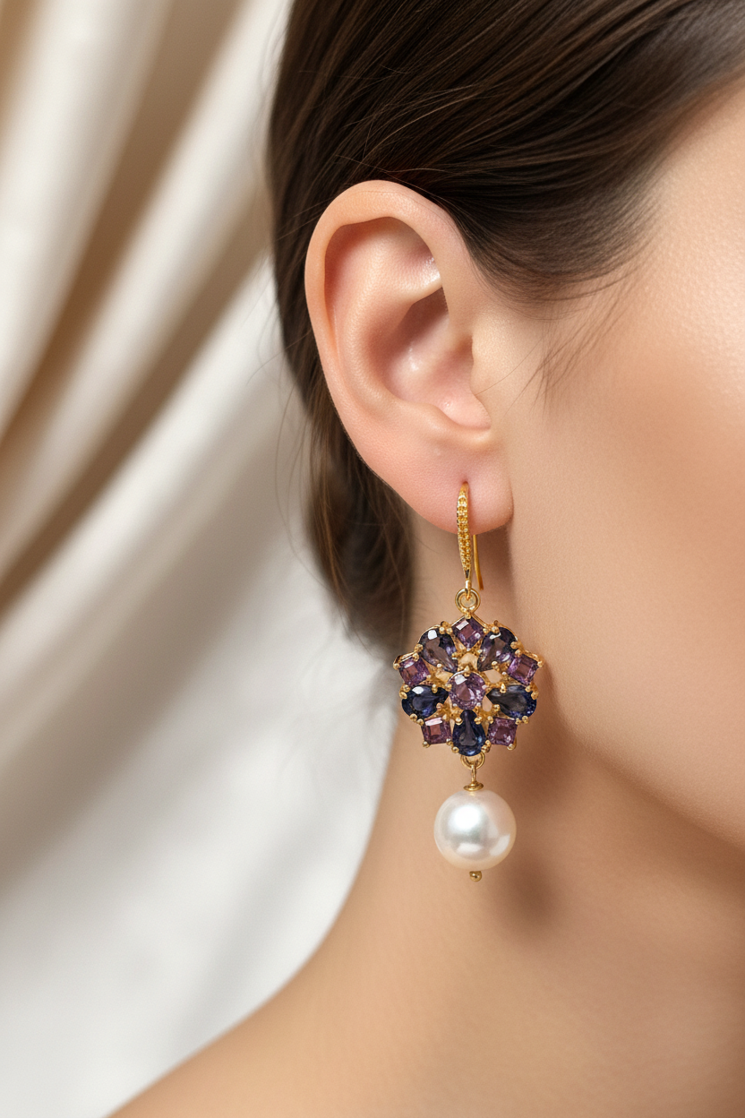 Handmade Genuine Pearl drop earrings