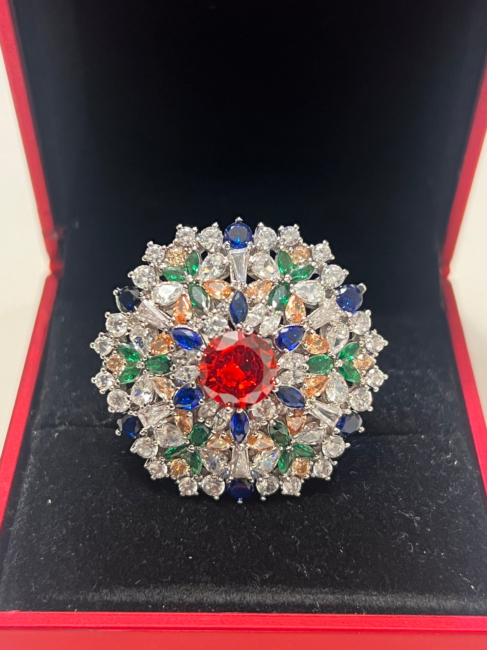 Stunning Created Sapphires Ring (adjustable)