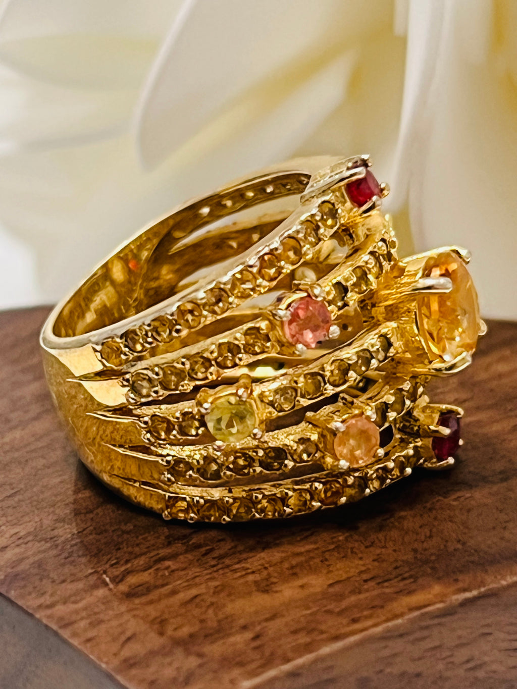 Handmade Genuine coloured Sapphire Ring