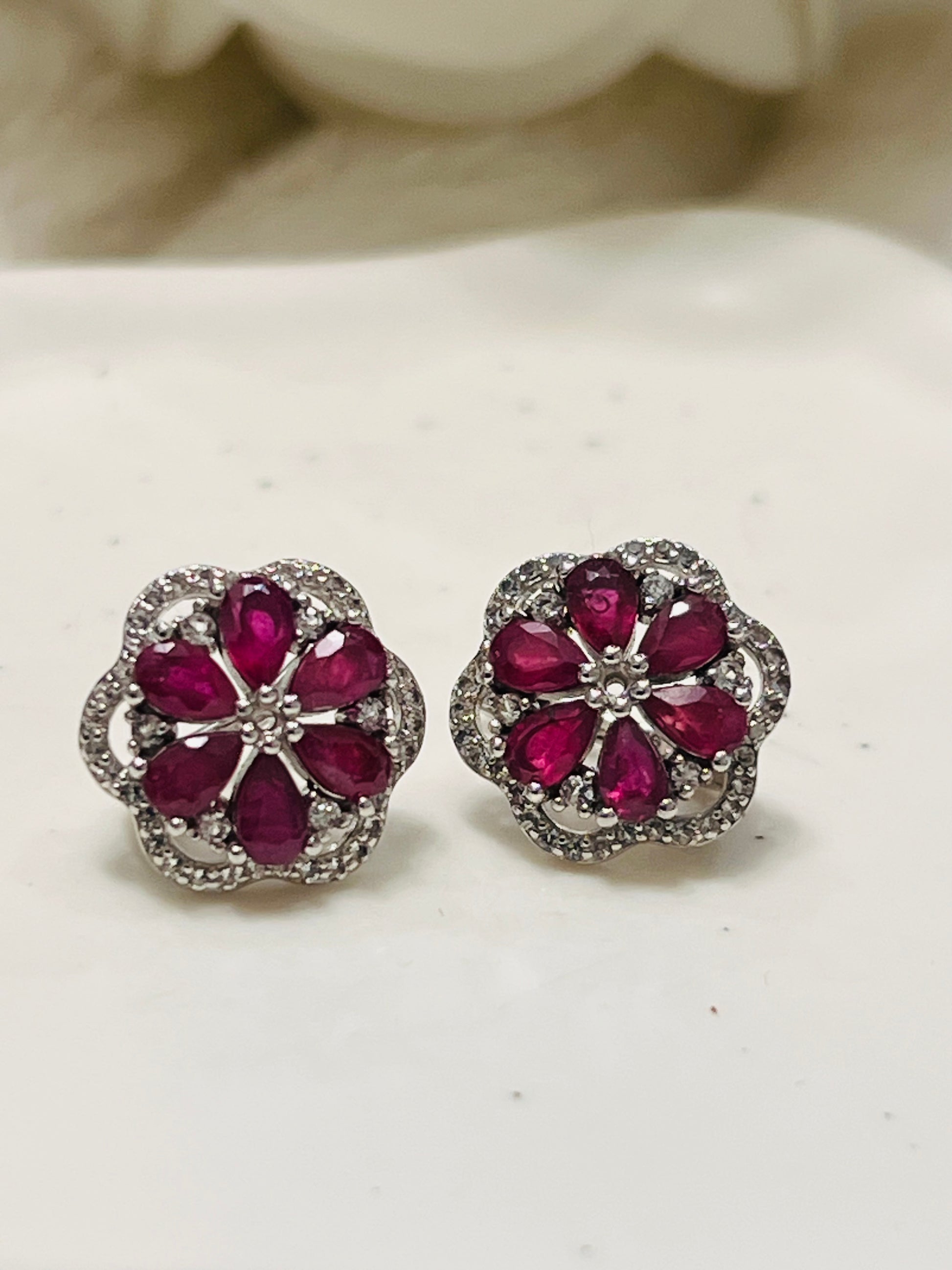 Handmade Natural Ruby Bloom- “The Neptune Set”