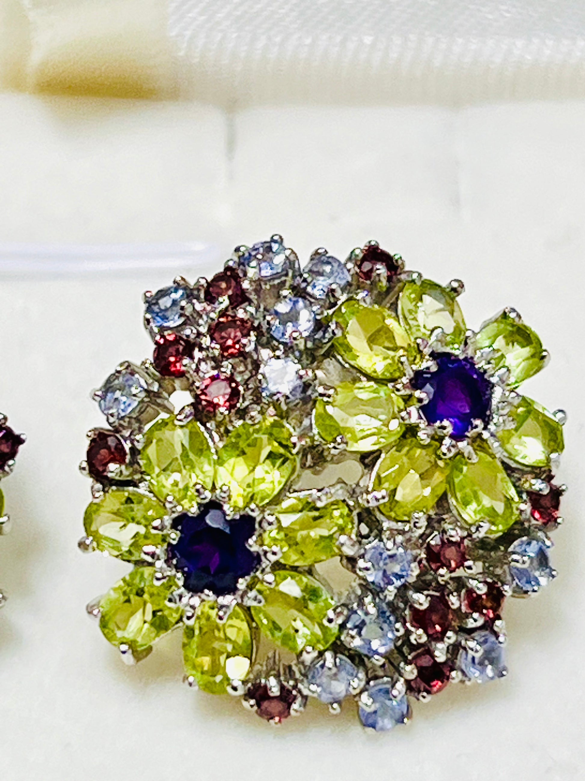 Handmade Stunning Bouquet Natural gemstones earrings