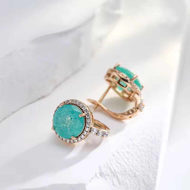 Frosted Opal Icon Earrings in 14K Rolled Gold
