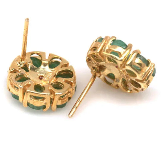 Handmade Colombian Emerald & Pink Ruby Earrings