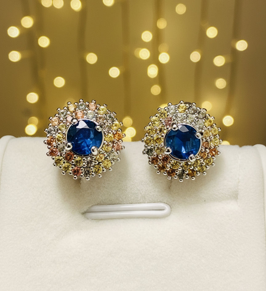 Handmade Natural Sapphire Jewelry Set- Aurelia