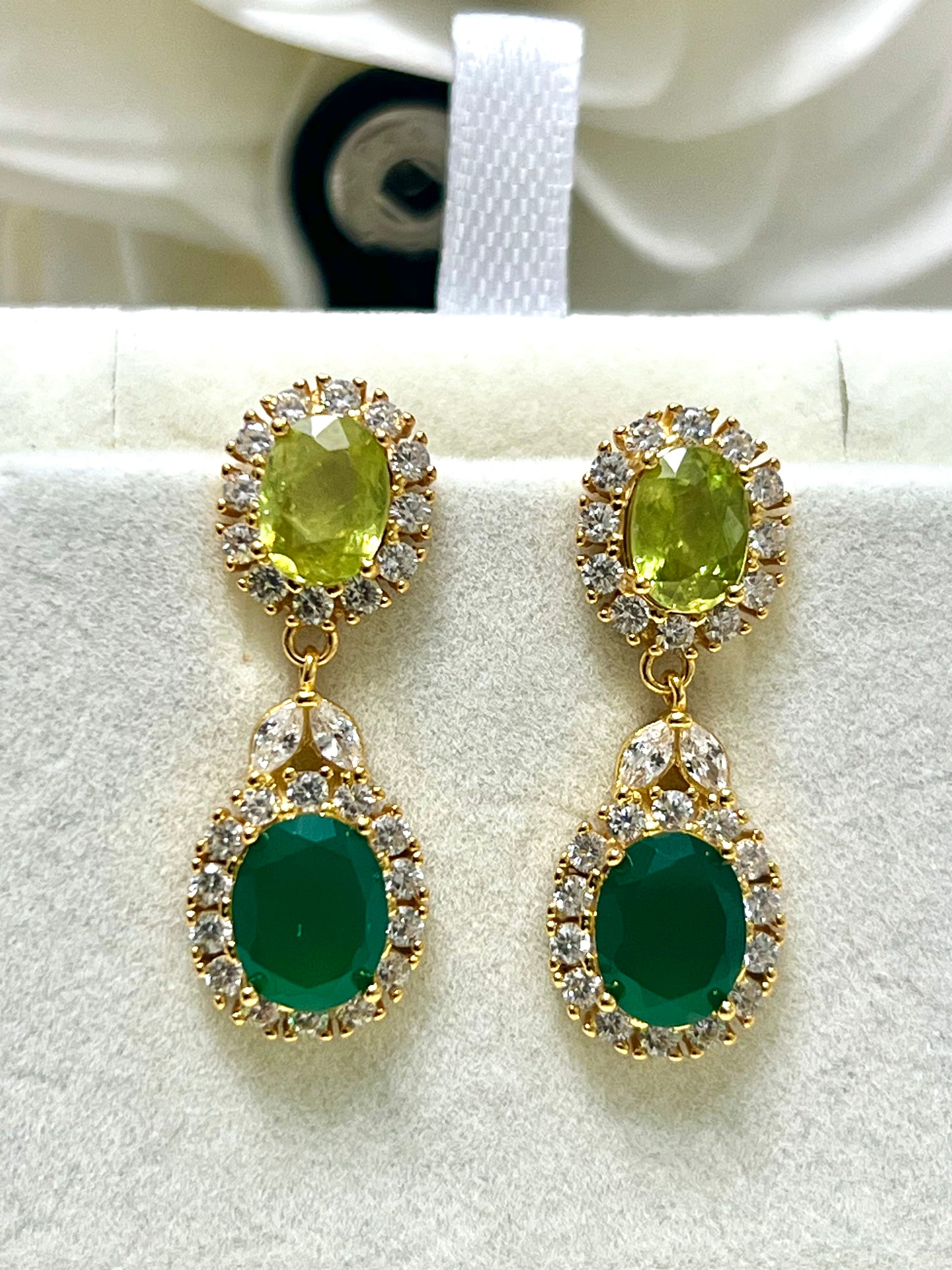 Handmade Natural Sphene and Agate Earrings