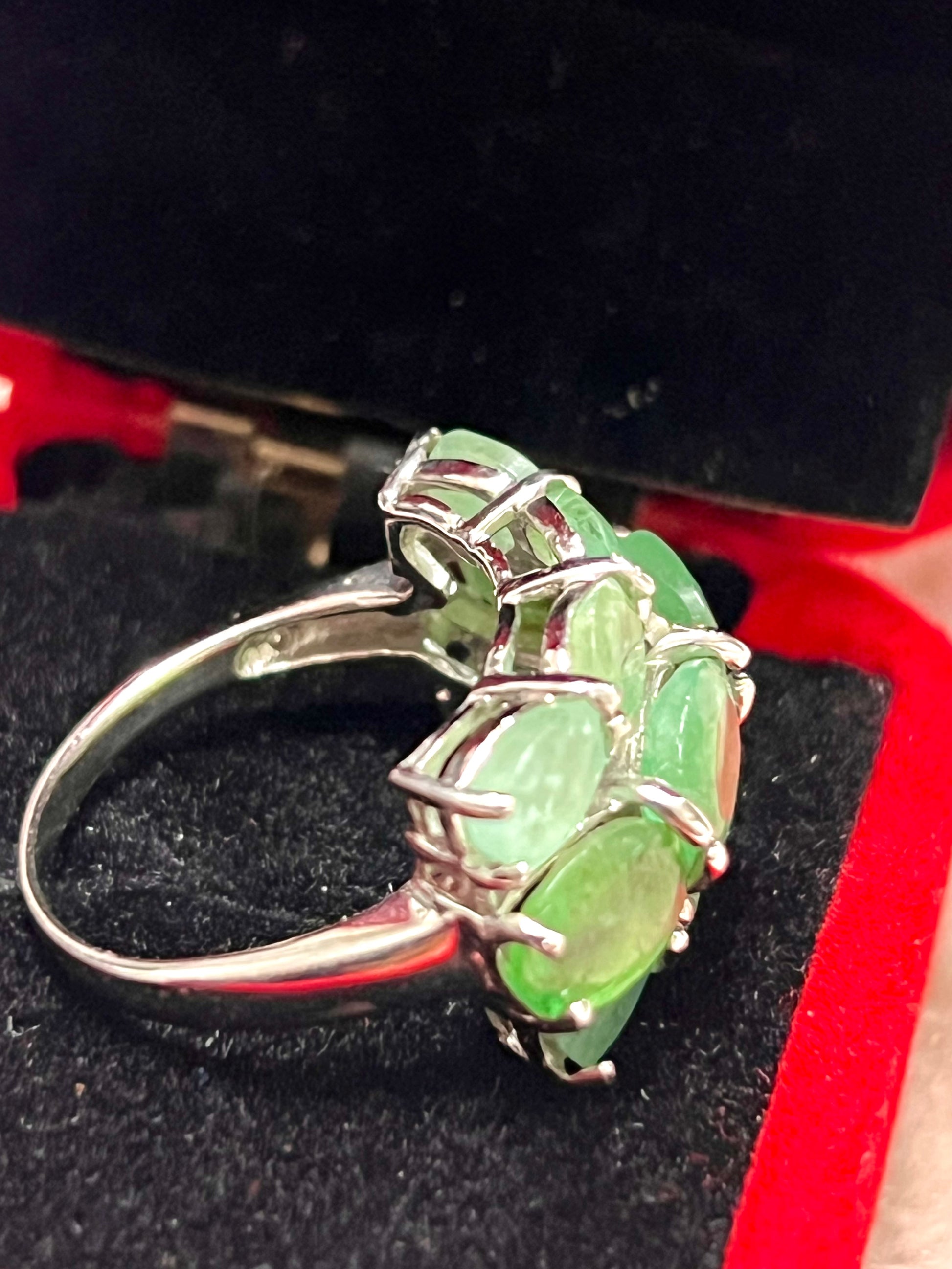 7 carats genuine Colombian unheated emeralds Ring