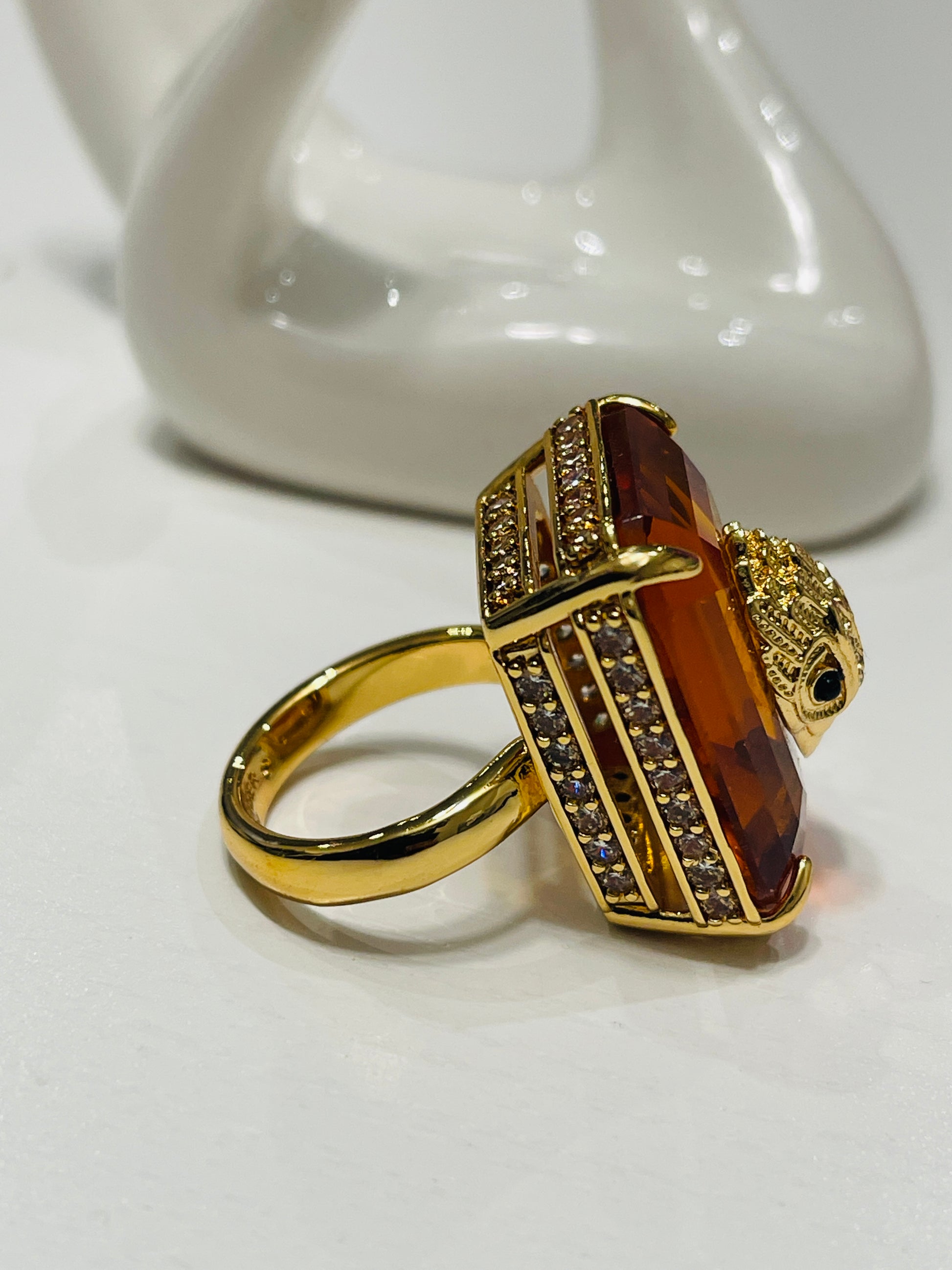Kurt Geiger Statement Crystal Cocktail Ring (only size 9)