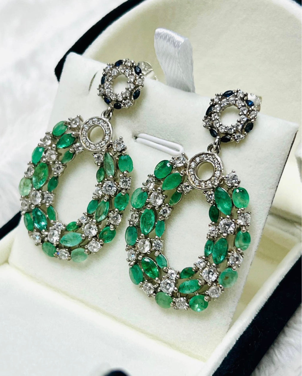 Handmade Exquisite Natural Emerald & Ruby Earrings – Italian Craftsmanship
