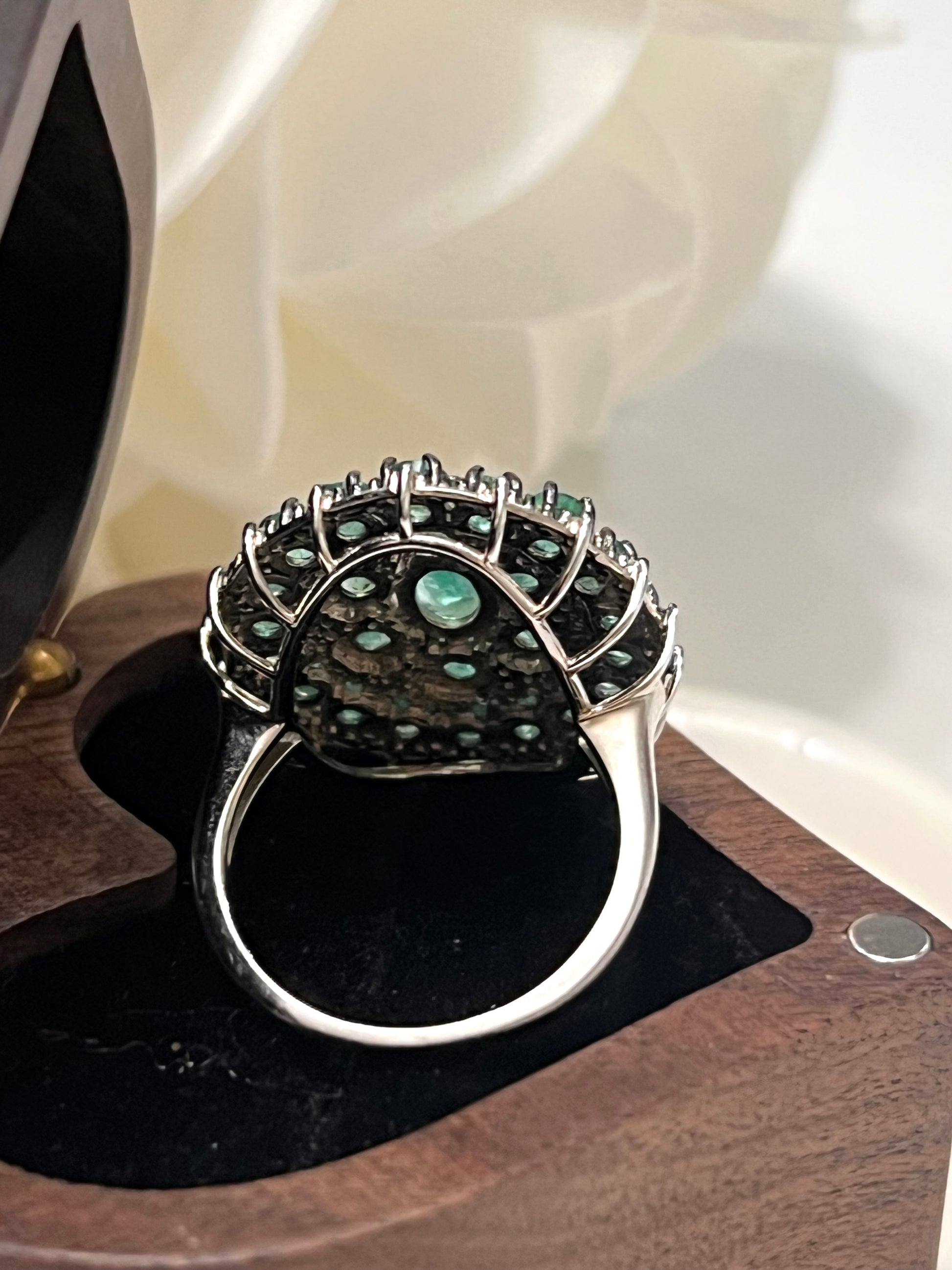 Genuine Emerald and Natural Diamond Ring