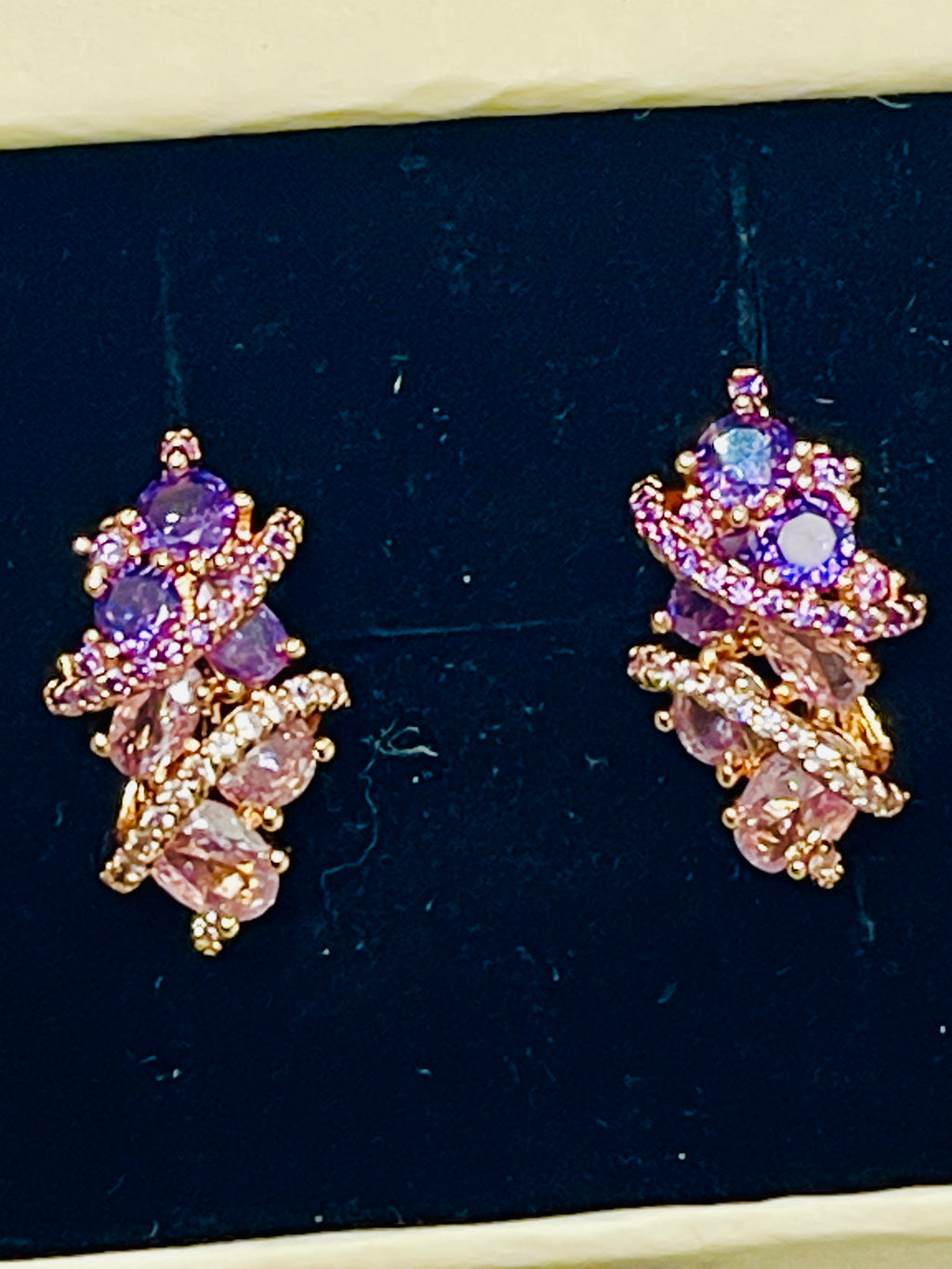 14k Rose Rolled Gold Amethyst Ophelia Earrings