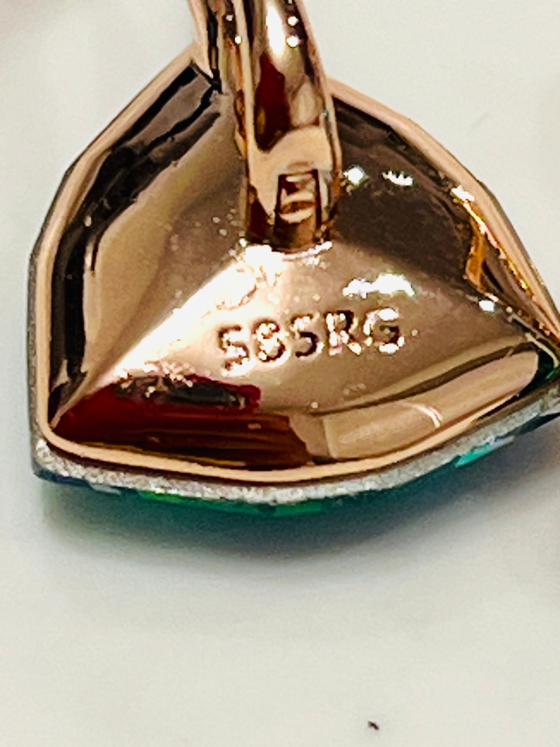 14k rose Gold-filled Trillion-Cut earrings