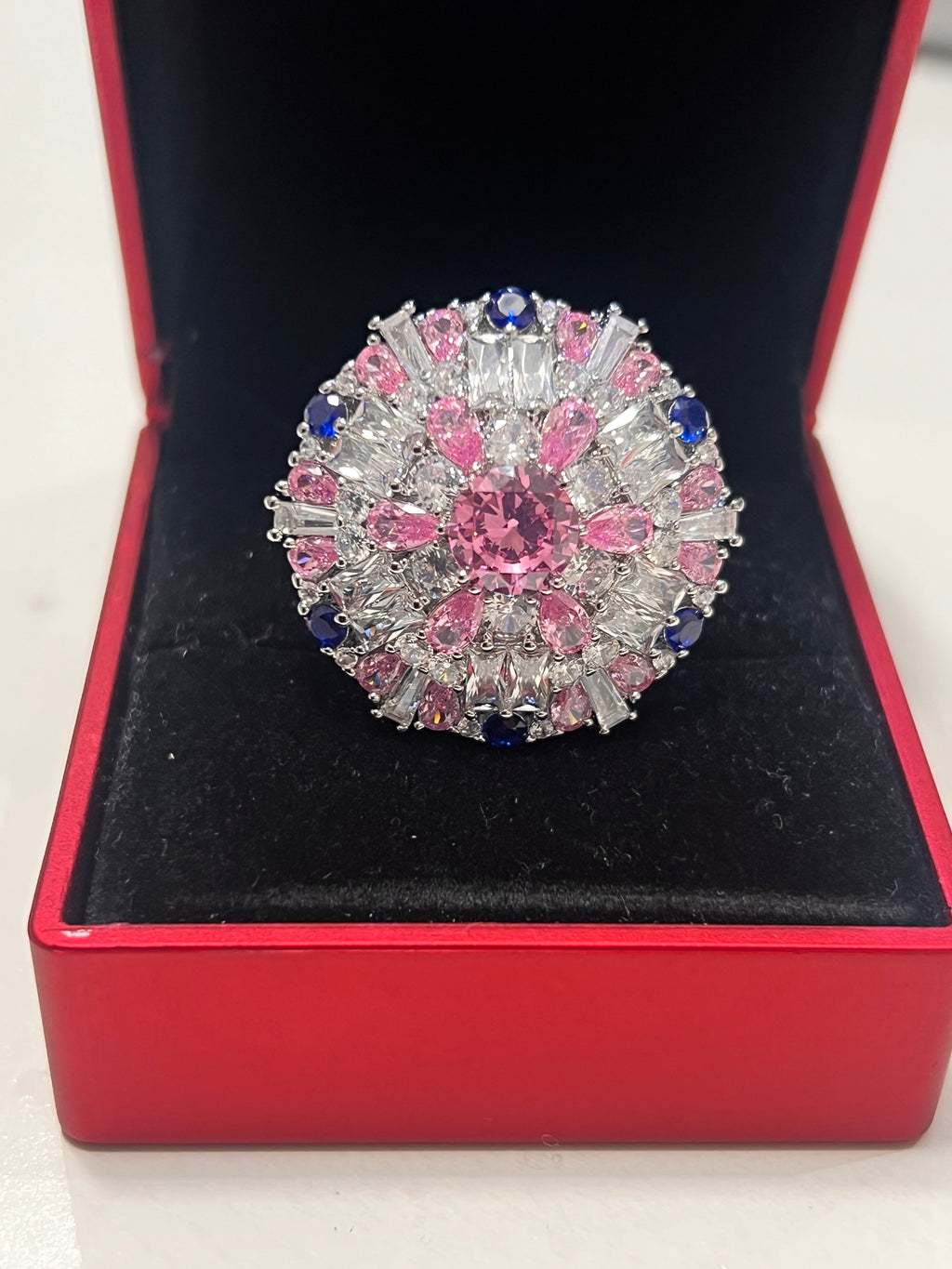 Stunning Created Sapphires Ring (adjustable)