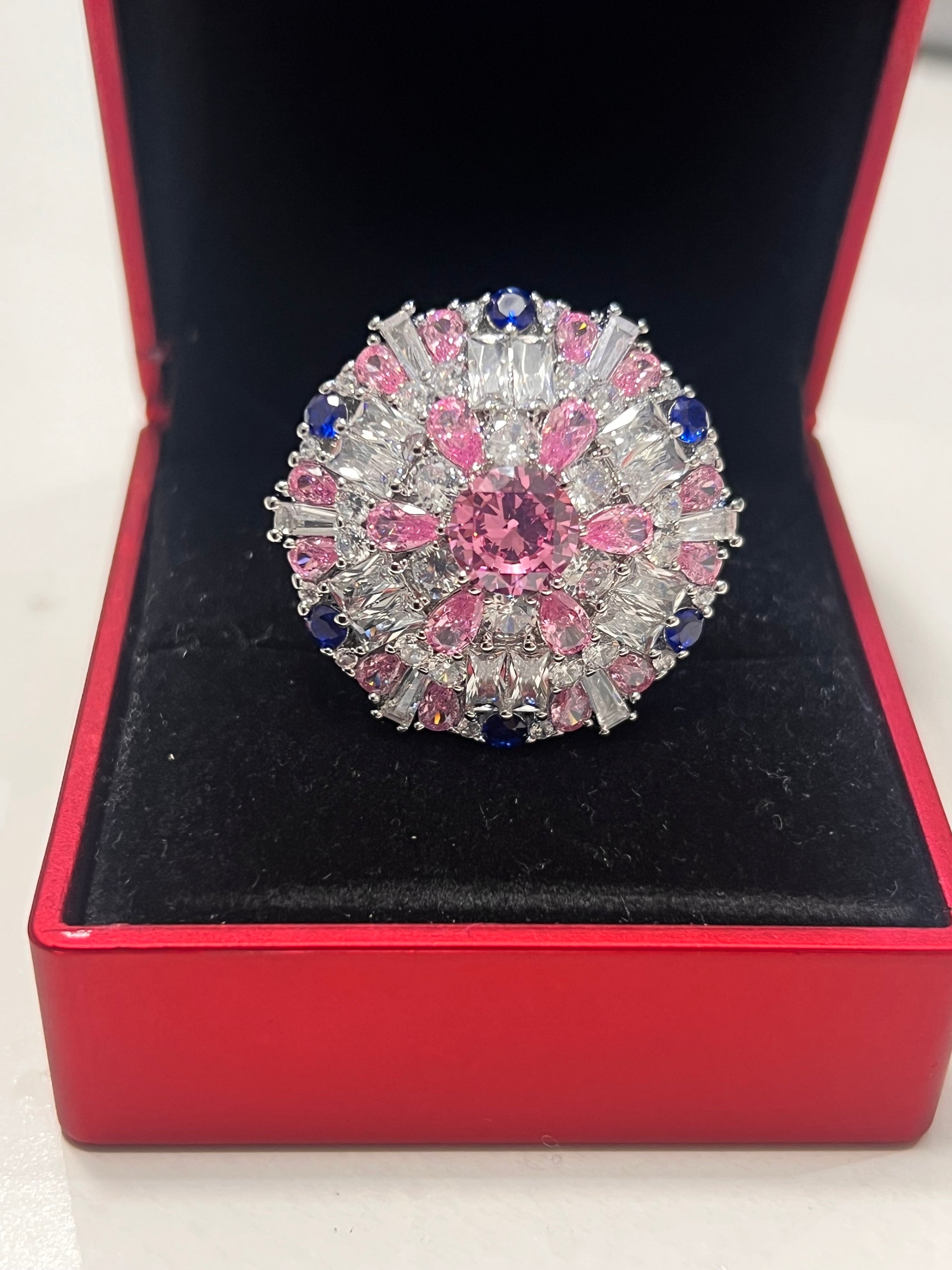 Stunning Created Sapphires Ring (adjustable)