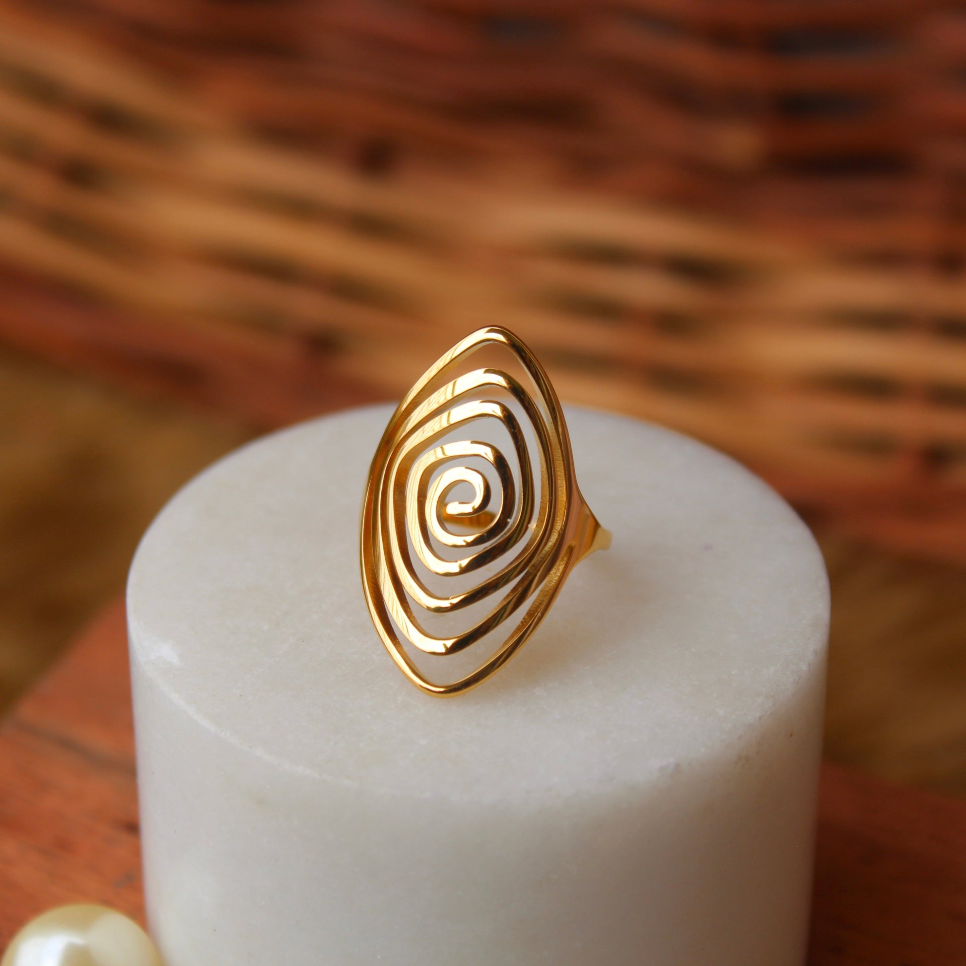 Statement Solstice Swirl Ring- Waterproof
