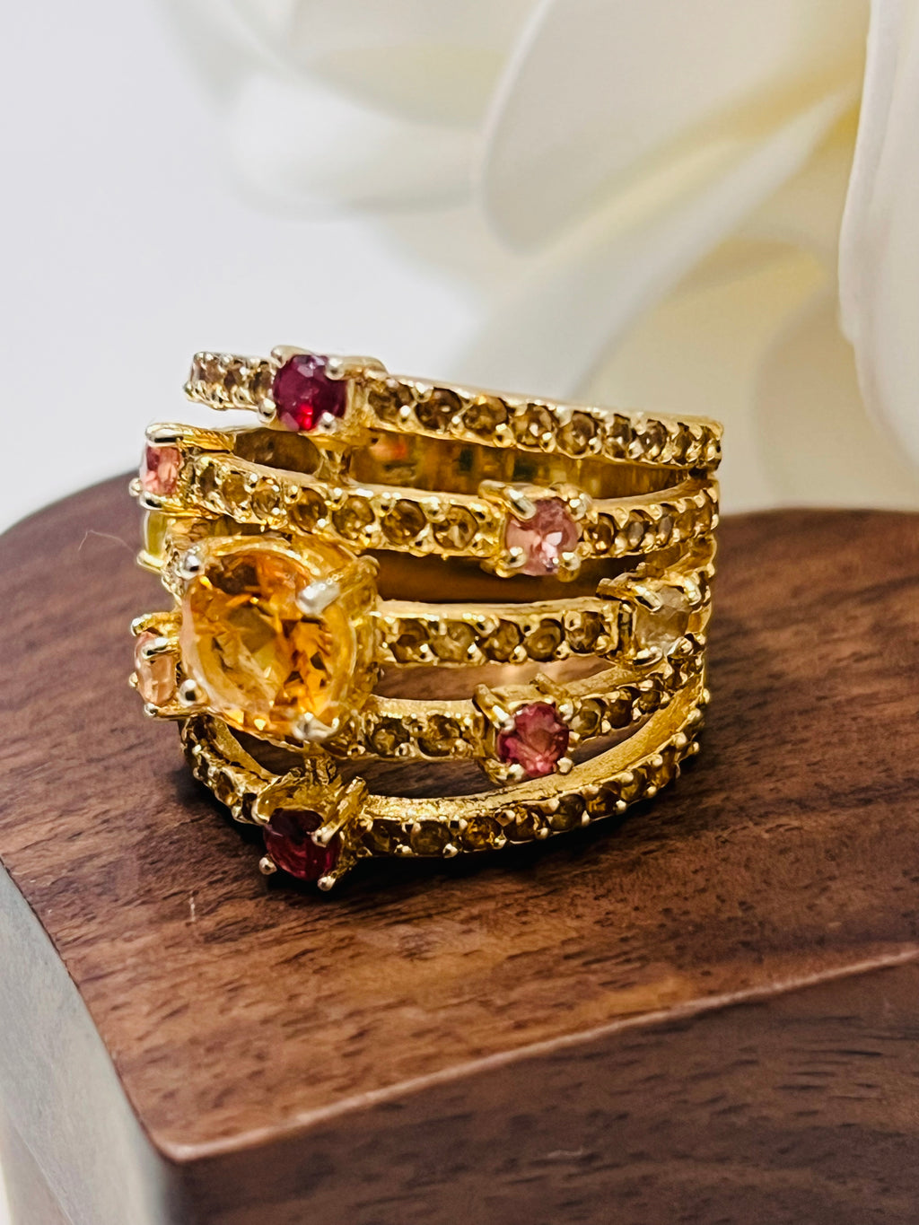 Handmade Genuine coloured Sapphire Ring