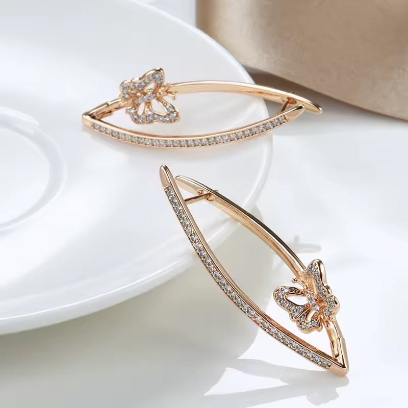 Beautiful Inside-Out Butterfly Earrings — 14k Rose Rolled Gold