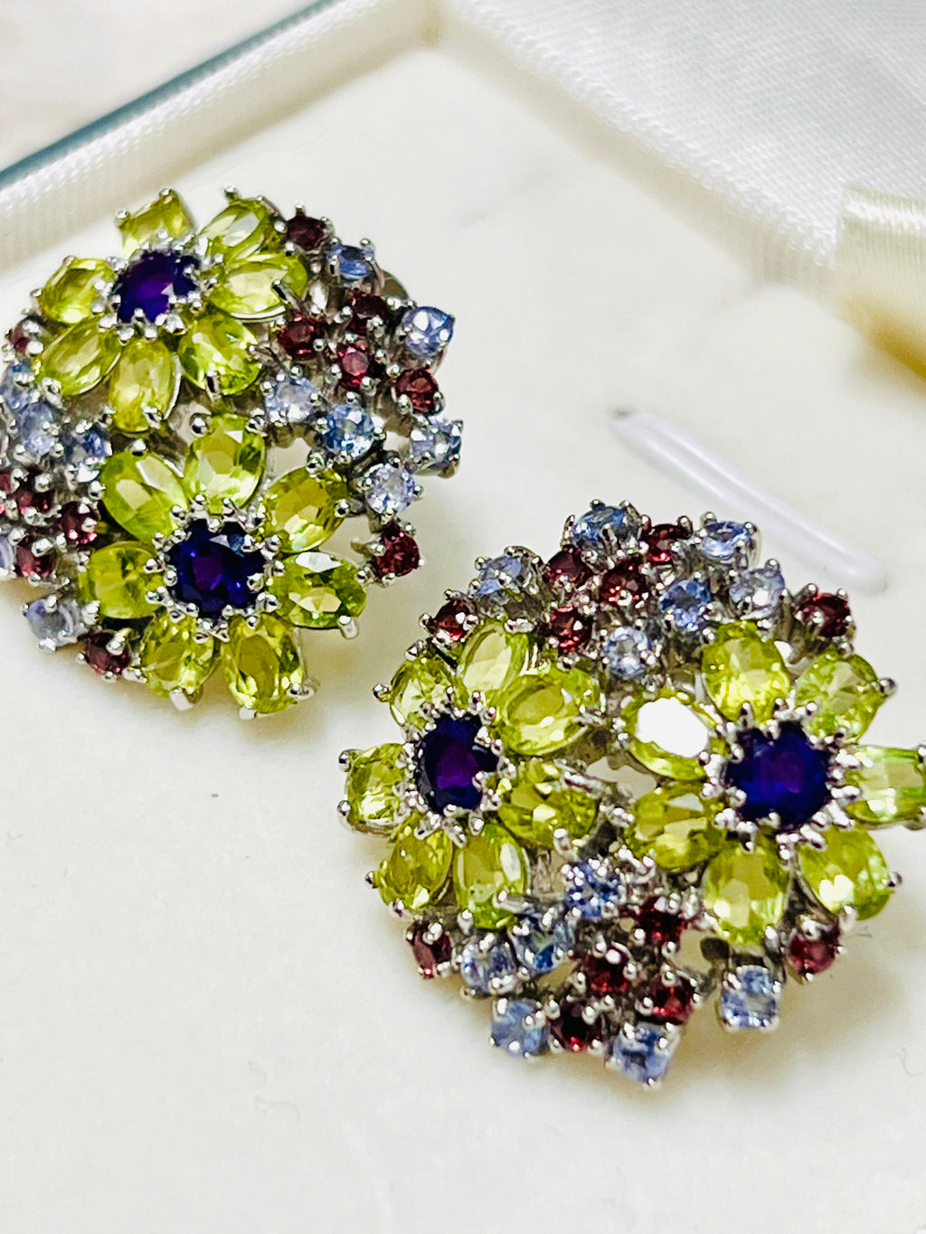 Handmade Stunning Bouquet Natural gemstones earrings